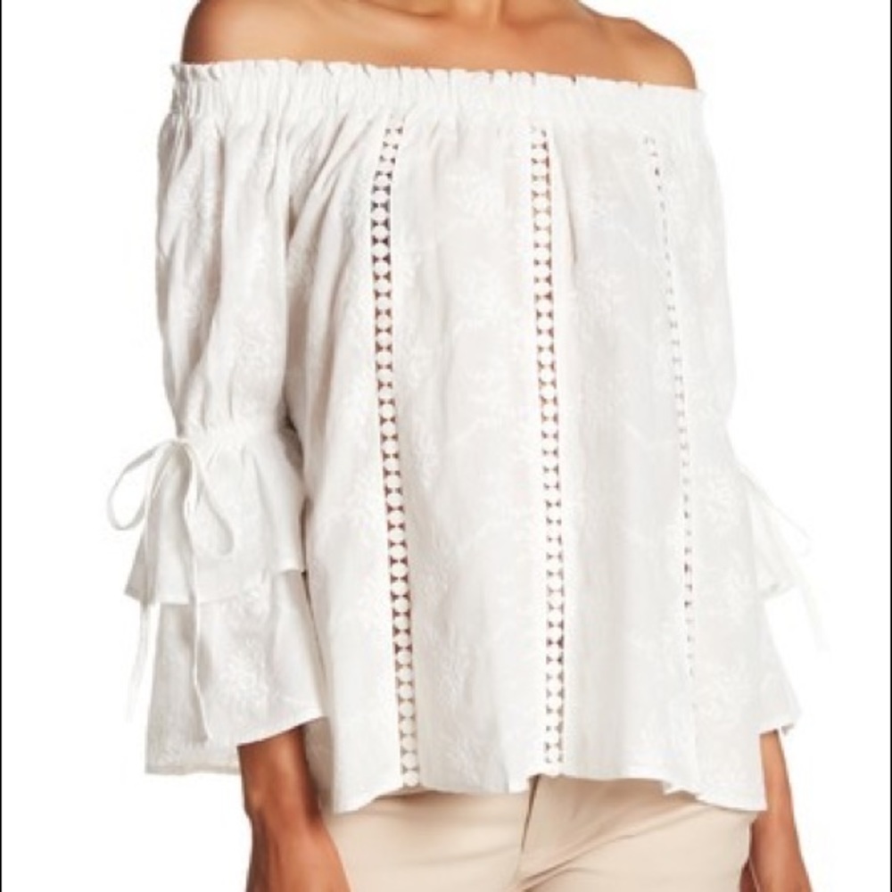 Lumie Embroidered Off-the-Shoulder Blouse 1X